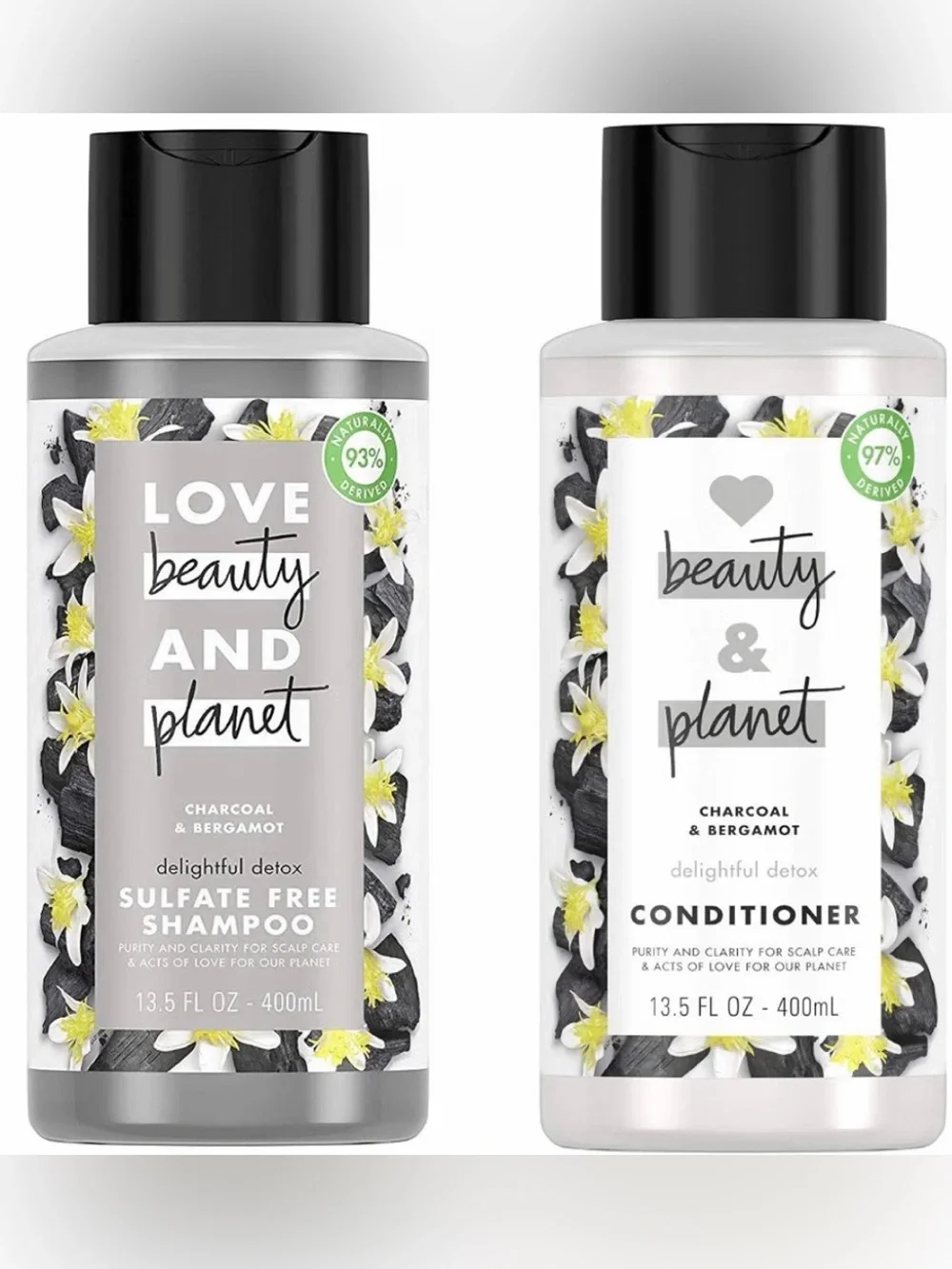Love Beauty & Planet Delightful Detox SHAMPOO & CONDITIONER Charcoal & Bergamot